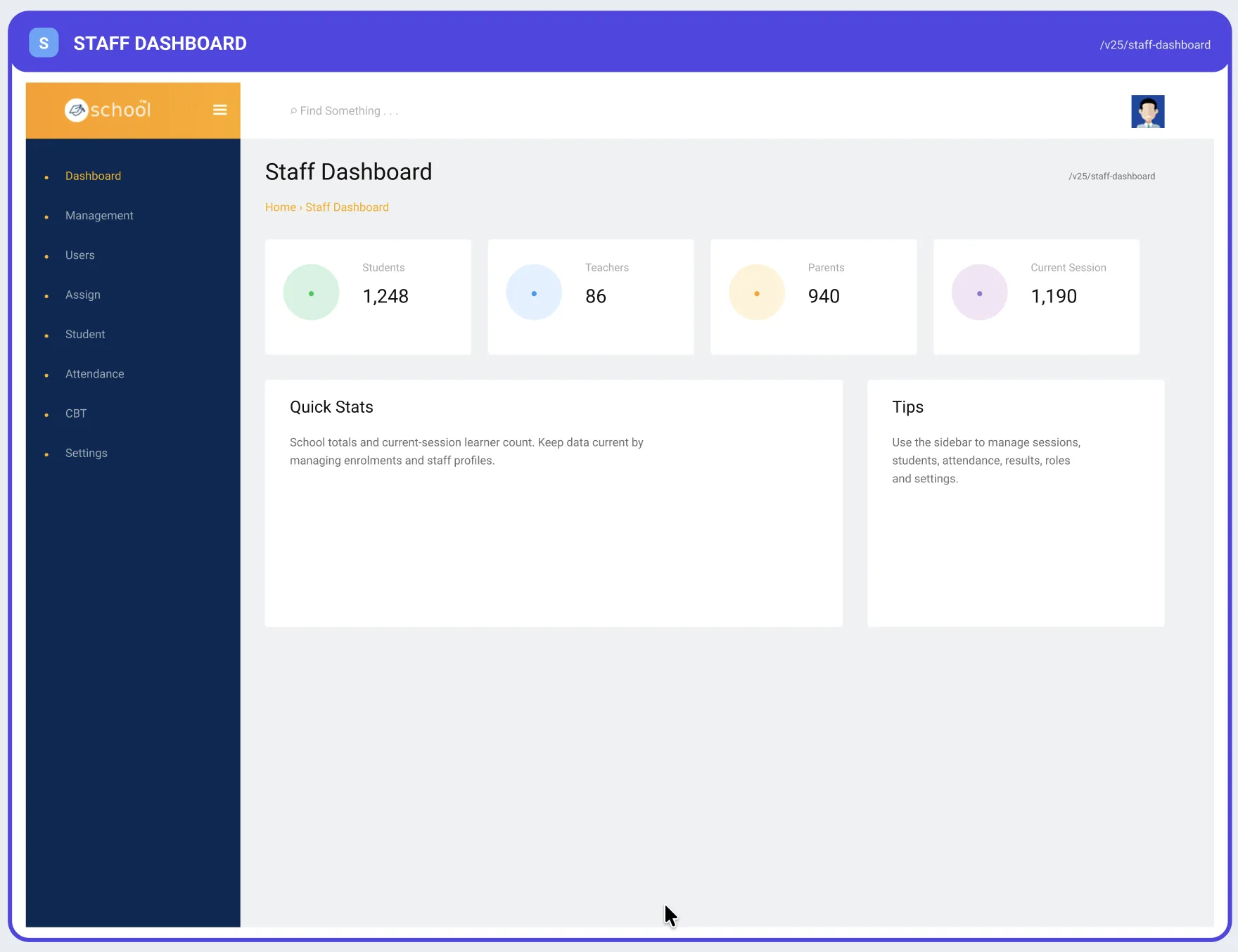 School Staff Dashboard