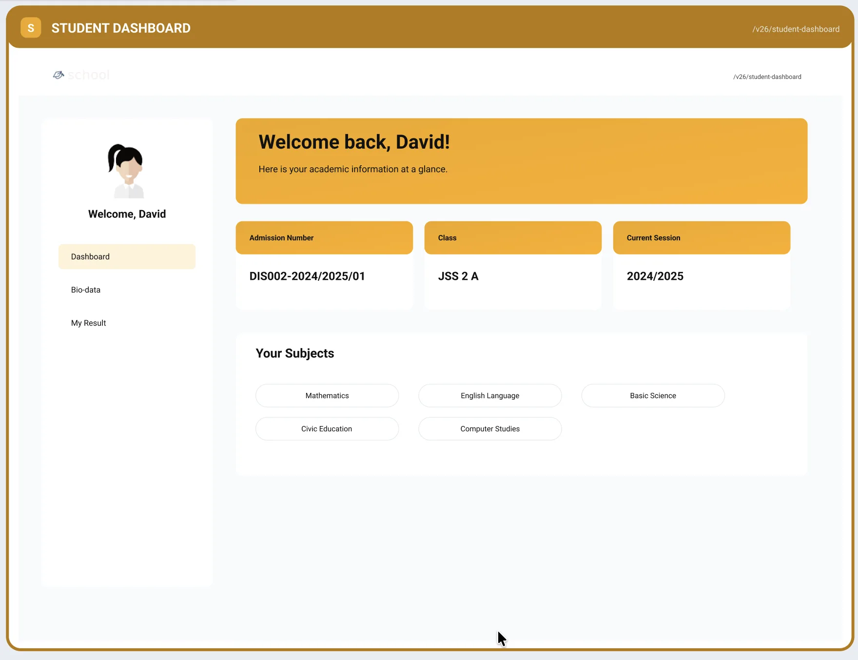 School Student Dashboard